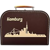 Pappkoffer Silhouette Hamburg Koffergröße 20 x 14,5 x 8 cm, Farbe braun