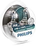Philips X-tremeVision +130% H4 Scheinwerferlampe 12342XV+S2, 2er-Set