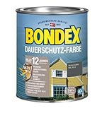 Bondex Dauerschutz Farbe Basaltgrau 0,75 L | Hervorragende Farbstabilität | Wetter- und UV-Schutz - bis zu 12 Jahre | Dauerschutzfarbe | Holzfarbe