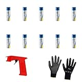 Iloda® Schutzhandschuhe + Sprüh-Pistolengriff (rot oder schwarz) + 10x 300ml cartechnic Silikonspray Silicone Spray