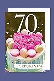 70 Geburtstag Karte Grußkarte Süßigkeiten Foliendruck 16x11cm Plus 4 Sticker