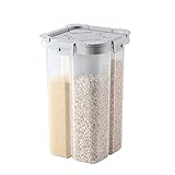 WINIAER Müsli-Vorratsdosen luftdicht, transparent, 2,8 l, Frischhaltedosen mit Deckel und Fächern, Spaghetti-Nudelbehälter für Getreide, Mehl, Reis, Nüsse