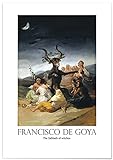 Panorama Leinwand Francisco de Goya Sabbath 50x70cm - Gedruckt auf qualitativ hochwertigem Leinwand - Wandbild Wohnzimmer - Leinwand Schlafzimmer - Bilder Stadt - Leinwand Vintage - Dekoration Hause