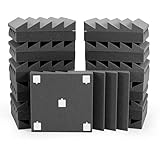 ROVSON Akustikschaumstoff Akustikpaneele 24 Stück mit Aufkleber, 30x30x5cm, Schalldämmung Wand Schallabsorber Akustikschaumstoff-Matten für Tonstudio, Podcasts, Youtube-Zimmer,
