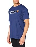 Carhartt Mens Core Logo Short-Sleeve T-Shirt, Ink Blue Heather, XXL