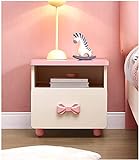 Kinder-Nachttisch, Mädchen-Nachttisch für Schlafzimmer, Cartoon-Rosa-Nachttisch mit 2 Schubladen, Mini-Nachtschrank, einfache Möbel, 43 x 40 x 42 cm (Farbe: Pink)