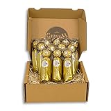 Genussleben Geschenkbox Ferrero Rocher Box 48 Stück, Großpackung, knusprige Pralinen mit Milchschokolade und Haselnuss