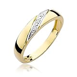 Damen Versprechen Ring Verlobungsring Antragsring 585 14k Gold Gelbgold natürlicher echt Diamant Brillanten