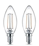 Philips 8718696587553 LEDClassic Lampe, ersetzt 25 W, E14, warmweiß (2700K), 250 Lumen, Kerze, Doppelpack,