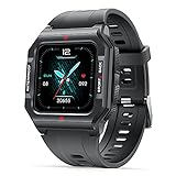 Motsfit Smartwatch Herren Damen IP68 Wasserdicht Sport Armbanduhr Fitness Tracker mit Pulsuhr Schrittzähler Schlafmonitor 1,3 Zoll Digital Uhr für Android iOS Schwarz