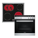 Siemens EQ110KA1Z iQ100 Herd-Glaskeramik-Kochfeld-Kombination (herdgesteuert), 59,4 cm breit, Schnellaufheizung, 3D-Heißluft Plus Backen auf 3 Eb