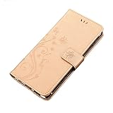 Flip Case Kompatibel mit Samsung Galaxy S8 S9. Plus S10E S20 FE S21 Ultra S5 S6 S7. Edge Leder Halter Kartensteckplätze Brieftasche Tasche Abdeckung (Color : Gold, Material : for S8)