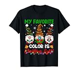 My Favorite Color Is Christmas Light Gnom Merry Christmas T-Shirt
