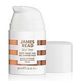 JAMES READ Sleep Mask Go Darker Face 50ml MEDIUM/DARK Overnight Gradual Self Tan Natural Colour Results Develops in 6-8 Hours, Enriched with Aloe Vera & Hyaluronic Acid Lasts up to 7 Days