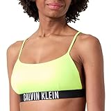 Calvin Klein Damen Bikini Oberteil Bralette ohne Bügel, Grün (Citrust Burst), L