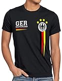 style3 Deutschland Herren T-Shirt WM 2022 Germany Fußball Weltmeisterschaft Trikot, Größe:L, Farbe:Schwarz
