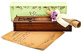 WEIBURG® Geschenkbox Holz 'Alles Gute' edel 26 x 7 x 4 cm + Vintage Briefpapier geeignet als: Geburtstagskarte, Hochzeitskarte, bestandene (Abitur-) Prüfung uvm.