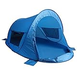 outdoorer Pop up Strandmuschel zum Verschließen Zack Premium Family - großes Strandzelt, verschließbar, UV Schutz 80, Sonnenschutz für den S