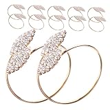 NAMOARLY 12er Set Serviettenringe Mit Strass Blattform Elegante Tischdekoration Für Hochzeiten Feiern Und Besondere Anlässe Goldfarben Ideal Für Dinner Und Festlichk