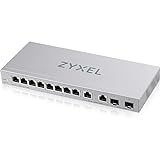 ZyXEL 12-Port Web-Management-Switch mit 2 Ports 2,5G / 2 Ports 10G SFP+ Desktop/Wand; 5 Jahre Garantie [XGS1210-12], XGS1210-12-ZZ0101F