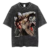 Anime Attack on Titan Washed T-Shirt Eren Jaeger T-Shirts Washed Vintage T Shirt Harajuku Streetwear Tees