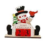 Perfeclan Weihnachten Adventskalender Zeichen Dekoration Nummer Datum Handgefertigte Geschenkblöcke Tischkalender für lebendes Huhn Weihnachten - Schneemann