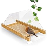 WILDLIFE FRIEND I Design Boden Vogelhaus für Wildvögel – Bodenfutterstelle Bodenfutterstation für Vögel, Futtertisch aus Bambus, Vogelfutterspender