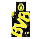 Borussia Dortmund BVB-Bettwäsche Glow in the Dark , 1 Stück ,(135x200cm), Gelb