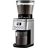 AMZCHEF Kaffeemühle Elektrisch | 30 Grobe bis feine Mahlgradeinstellungen | 1-12 Tassen oder bis zu 40 Sekunden | 300g großem Trichter | Kaffeemühle siebträger mit LCD-Bildschirm und digitaler Timer