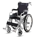 YYHJ Rollstuhl Faltbar Leicht,Faltrollstuhl Reiserollstuhl Transportrollstuhl,Pflegerollstuhl für Behinderte,klappbare Fußstütze und Armlehnen,Aluminium,für ältere Menschen,Schwangere,Blau