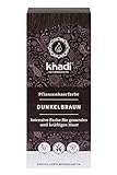 khadi Pflanzenhaarfarbe Dunkelbraun, Haarfarbe für Dunkelbraun bis kräftiges Schwarzbraun, Naturhaarfarbe 100% pflanzlich, natürlich & vegan, Naturkosmetik, 100g