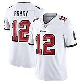 MOMQmicl NFL Football Tampa Bay Buccaneers 12# Brady Jersey T-Shirt Herren (Color : White, Size : M)