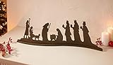 Dekoleidenschaft Weihnachts-Deko Nacht von Betlehem aus Metall in Rost-Optik, 67 cm lang, Jesuskind mit Maria und Joseph, heilige 3 Könige, Hirte und Lamm