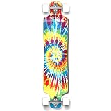 Yocellow Punked Lowrider Drop Down Through Longboard Komplettboard, Tiedye Orig