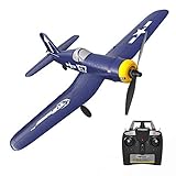 Top Race RC Flugzeug Spielzeug mit Fernbedienung, 4 Kanal Ferngesteuertes Flugzeug für Erwachsene, Flug ferngesteuert F4U Corsair mit Propellerschoner (TR-F4U)