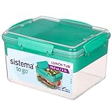 Sistema Split TO GO Lunchbox/Frischhaltedose Lunch Tub | 2,3 l | Vorratsdose mit getrennten Fächern zum Portionieren | BPA-frei | Gemischte Farben