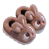 Children Boys Girls Winter Slippers Anti Slip Indoor Shoes Big Kids Adult Cotton Slippers Lammfell Pantoffeln Damen (Coffee, 30.5 Little Child)
