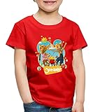 JoNaLu Jo Naya Und Lu Tanzen Auf Der Wiese Kinder Premium T-Shirt, 98-104, Rot