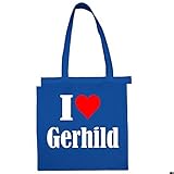 Tasche I Love Gerhild Größe 38x42 Farbe Grau Druck Schwarz