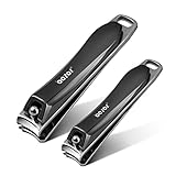 BEZOX 2 Stück Nagelknipser Set für Fingernagel & Zehennagel - Nail Clipper Fingernagel Knipser (Dermatologen entwickelt) Für jeden Nageltyp geeig