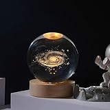 Crystal Solar System Planet Nachttischdekoration LED-Lichtbasis Nachtlicht Terrarium Dekorative Kugeln Neujahrsdekor Geschenk, Wolken, runder Sockel