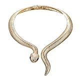 EVER FAITH Damen Vintage Stil Schlange Tier Lätzchen Choker Chunky Aussage Kragen Halskette Goldene Farbe (Stil1)
