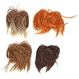 4pcs unordentliche Haarknoten Perücke natürliche flauschige stilvolle Pferdeschwanz Haargummis Haarteile für Frauen Mädchen