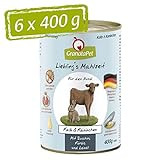 GranataPet Liebling's Mahlzeit Kalb & Kaninchen, Nassfutter für Hunde, Hundefutter ohne Getreide & ohne Zuckerzusätze, Alleinfuttermittel, 6 x 400 g