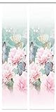 HOME WOHNIDEEN 55286 | 2er-Set Schiebegardine 'SANTORI', Digitaldruck auf Bambus-Optik, mit abstraktem Blumen-Motiv, 260x60cm, Farbe: Multicolor
