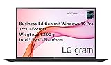 LG gram 16 Zoll Ultralight Notebook Business Edition - 1,19 kg leichter Intel Core i5 Laptop (16GB LPDDR4, 512GB SSD, 22 h Akkulaufzeit, WQXGA IPS Display, Thunderbolt 4, Windows 10 Pro) - Schwarz