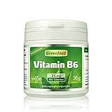 Vitamin B6, 25 mg, extra hochdosiert, 180 Tabletten – für mehr Energie. Wichtig für Blutbildung und Immunsystem. OHNE künstliche Zusätze. Ohne Gentechnik. Vegan.