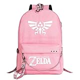 WANHONGYUE The Legend of Zelda Backpack Student Büchertasche Mädchen Schultasche 15,6-Zoll-Laptop-Rucksack für Spiel-Liebhaber Pink / 1