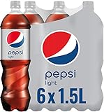 Pepsi Light, Das zuckerfreie Erfrischungsgetränk von Pepsi, Koffeinhaltige Cola in Flaschen aus 100% recyceltem Material, EINWEG (6 x 1,5l)