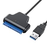 Fowybe SATA-zu-USB-3.0-Adapter,Festplatten-Adapterkabel | Festplattenadapter-Konverter für SSD/HDD-Datenübertragung, LED-Licht, 20 cm lang